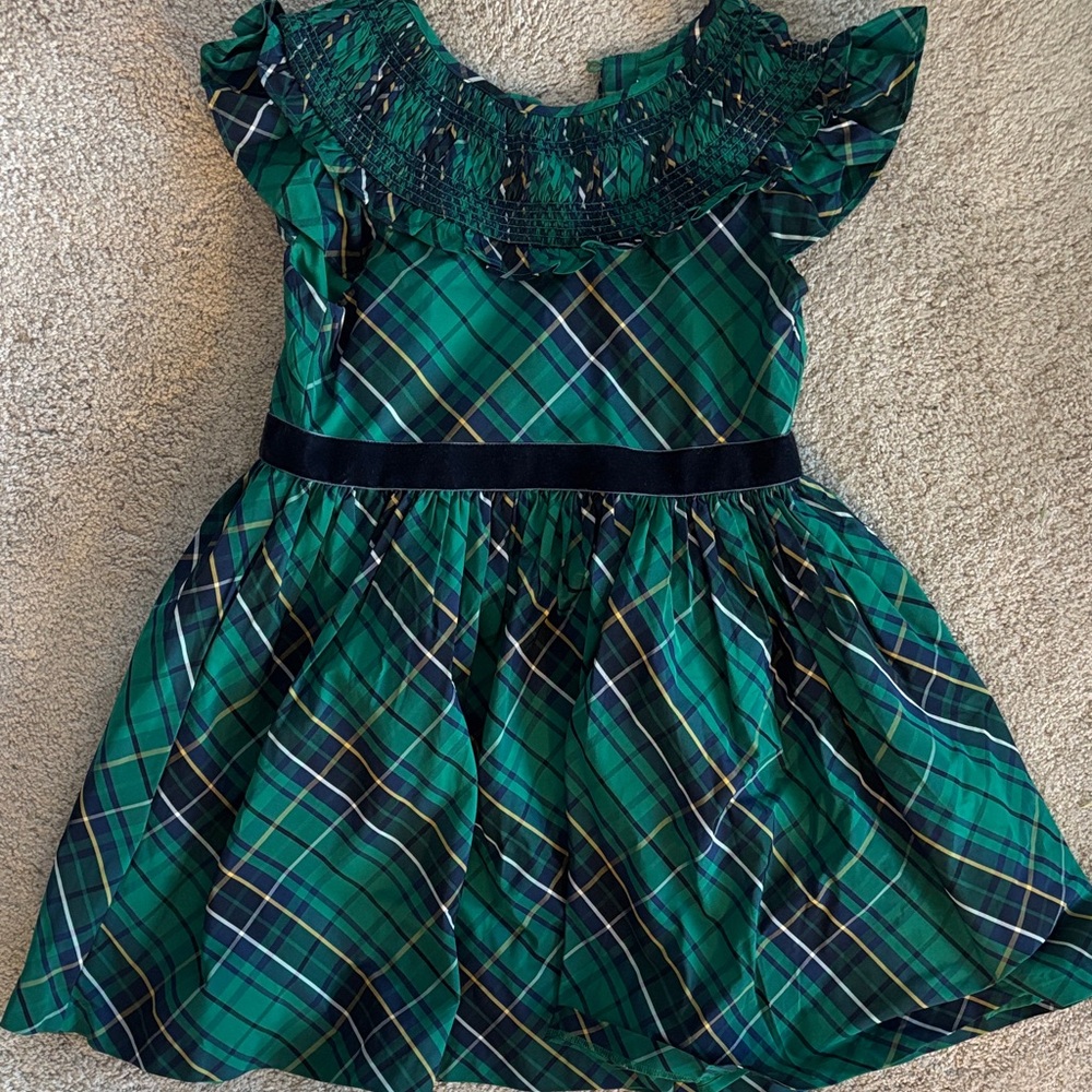 Janie and Jack Green Plaid Dress
